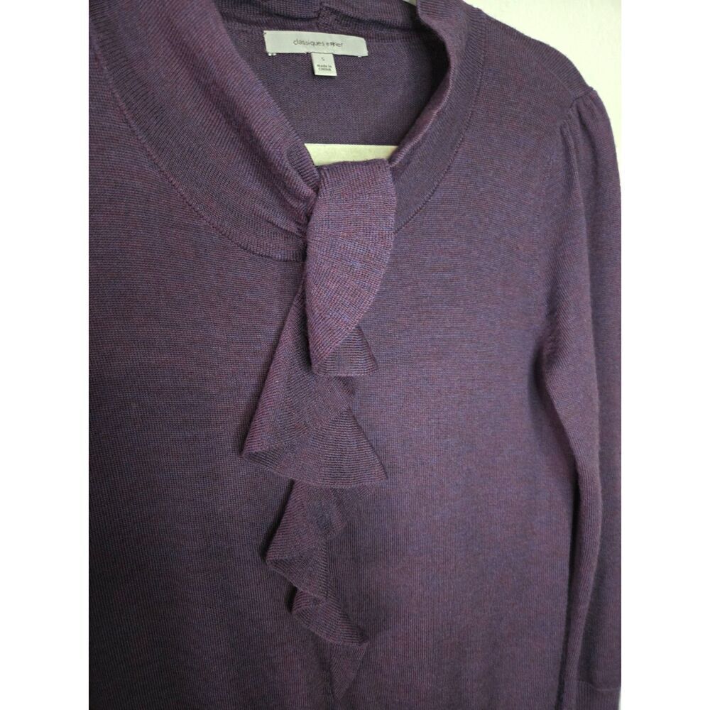 Classiques Entier Women's Purple Merino Wool Long Sleeve Sweater Size Small - Picture 4 of 7